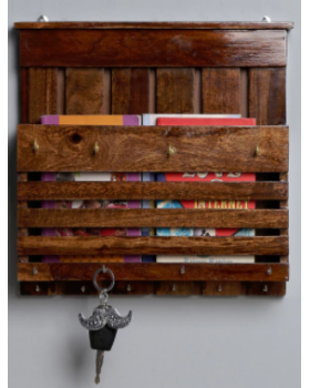 Brown Solid Wood Key Holder